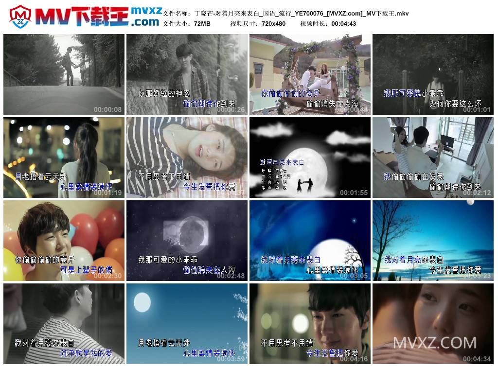 丁晓芒-对着月亮来表白_国语_流行_YE700076